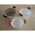 round glass cookware pot for food storage, three pcs set